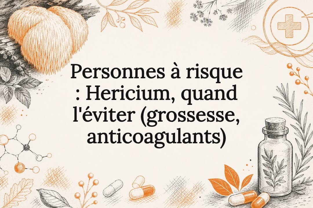 Personnes à risque : Hericium, quand l'éviter (grossesse, anticoagulants)