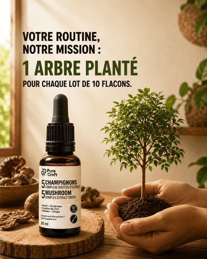 5 Champignons Complexe en Gouttes | Le Rituel Matinal Ultime