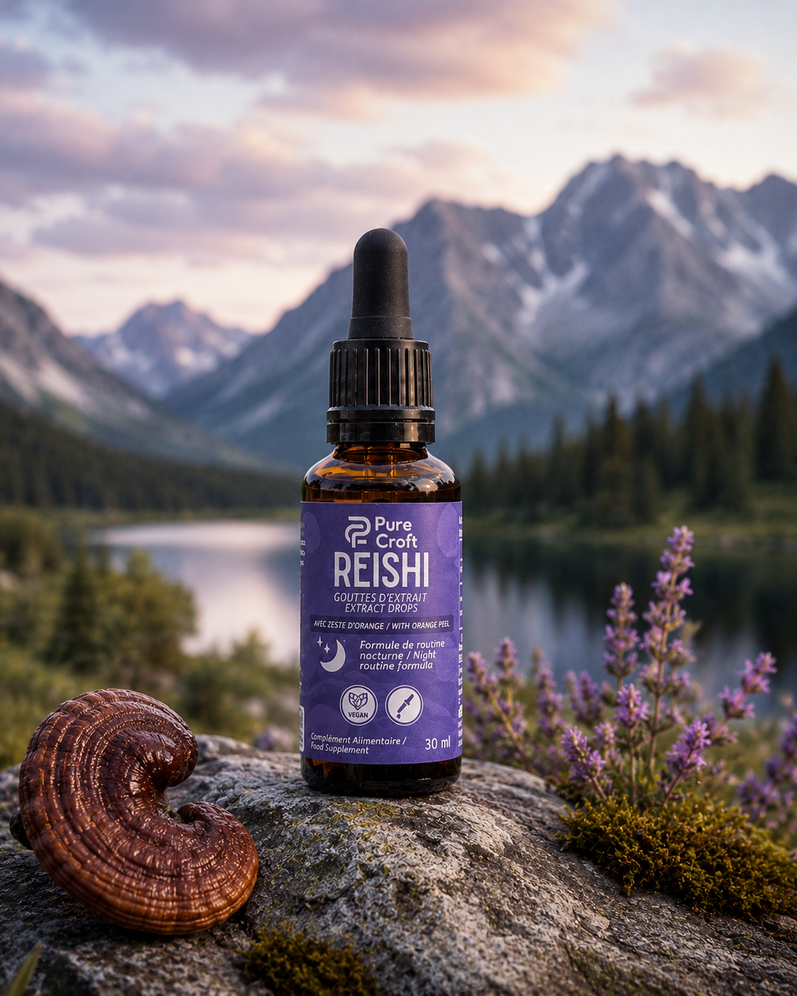 Gouttes d'Extrait de Reishi | Équivalent à 6 660 mg de Reishi