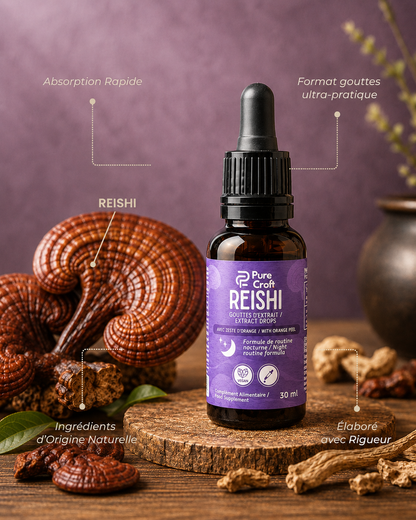 Gouttes d'Extrait de Reishi | Équivalent à 6 660 mg de Reishi